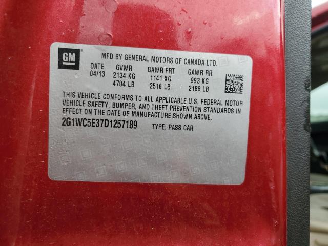 2G1WC5E37D1257189 - 2013 CHEVROLET IMPALA LTZ RED photo 12