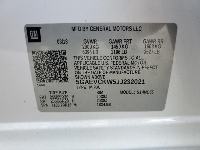 5GAEVCKW5JJ232021 - 2018 BUICK ENCLAVE AVENIR 白色 照片 13
