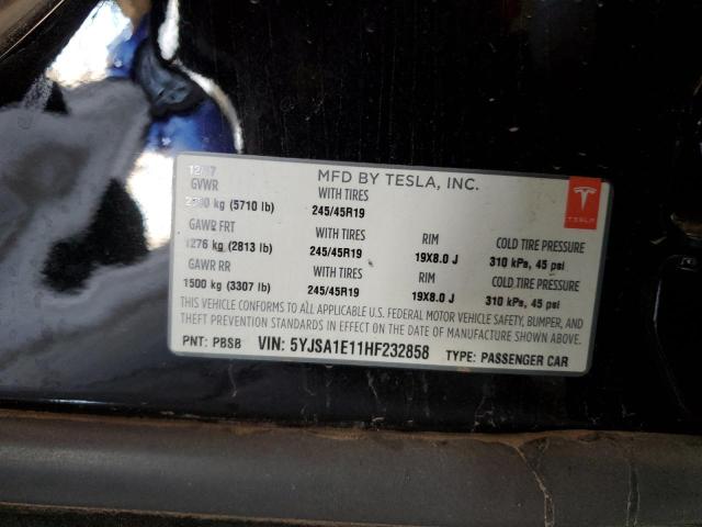 5YJSA1E11HF232858 - 2017 TESLA MODEL S Qara foto 12
