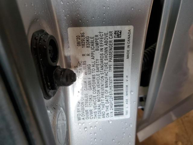 2HGFC2F87LH579371 - 2020 HONDA CIVIC SPORT 银色 照片 12