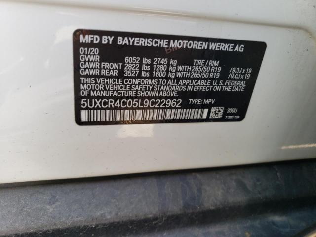 5UXCR4C05L9C22962 - 2020 BMW X5 SDRIVE 40I WHITE photo 13