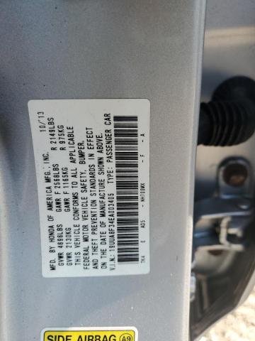 19UUA8F34EA003405 - 2014 ACURA TL SE SILVER photo 13