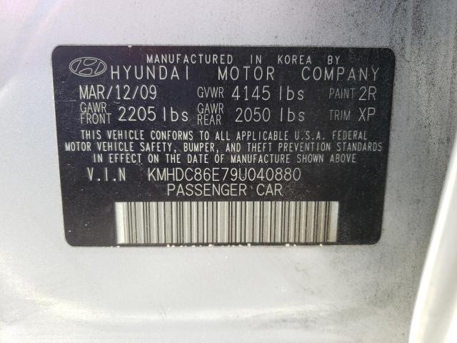 KMHDC86E79U040880 - 2009 HYUNDAI ELANTRA TO SILVER photo 12