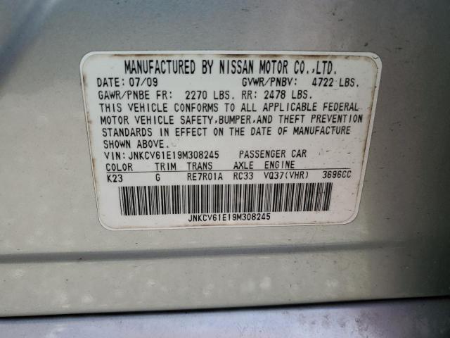 JNKCV61E19M308245 - 2009 INFINITI G37 BASE SILVER photo 13