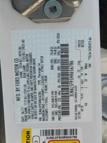 3LN6L5F95HR656786 - 2017 LINCOLN MKZ RESERVE 白色 照片 12