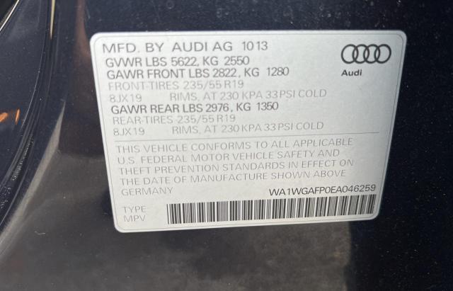 WA1WGAFP0EA046259 - 2014 AUDI Q5 PRESTIGE BLUE photo 10