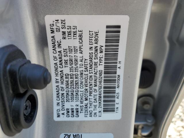 2HKRM4H76EH652460 - 2020 HONDA CR-V EXL SILVER photo 14