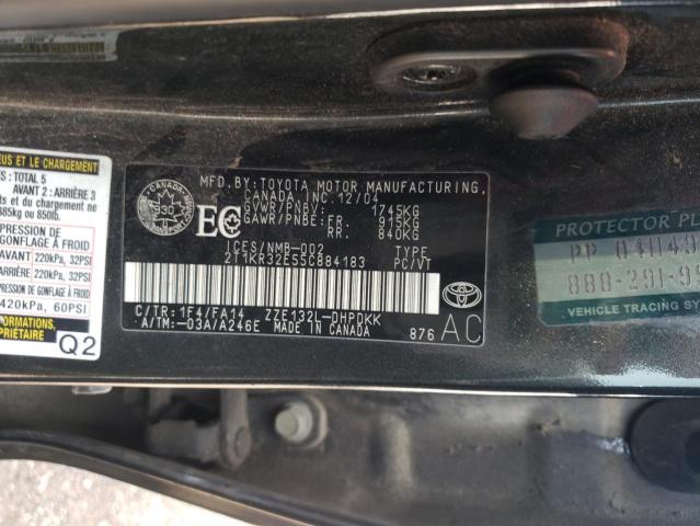 2T1KR32E55C884183 - 2005 TOYOTA COROLLA MA XR GRAY photo 12