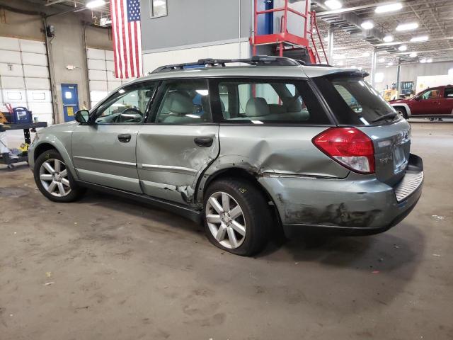 4S4BP61C697333240 - 2009 SUBARU OUTBACK 2.5I GREEN photo 2