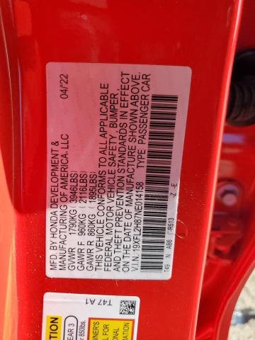 19XFL2H87NE014158 - 2022 HONDA CIVIC SPORT 红色 照片 13