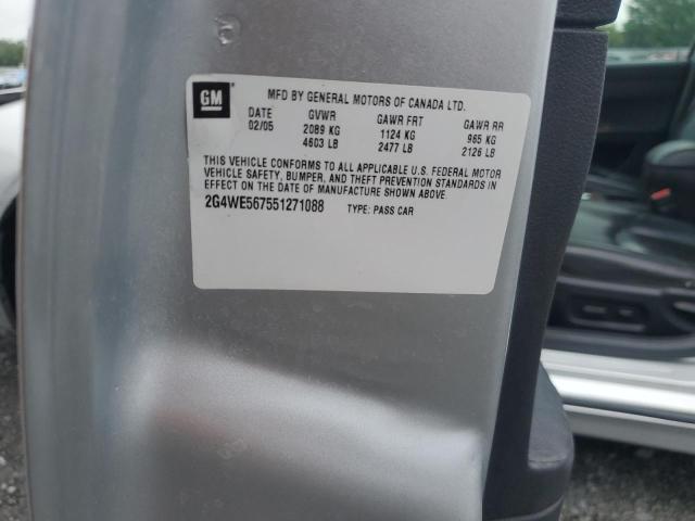 2G4WE567551271088 - 2005 BUICK LACROSSE CXS ვერცხლისფერი ფოტო 12