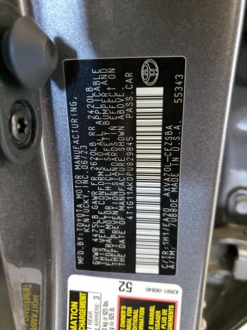 4T1G11AK0PU829845 - 2023 TOYOTA CAMRY SE NIGHT SHADE GRAY photo 13