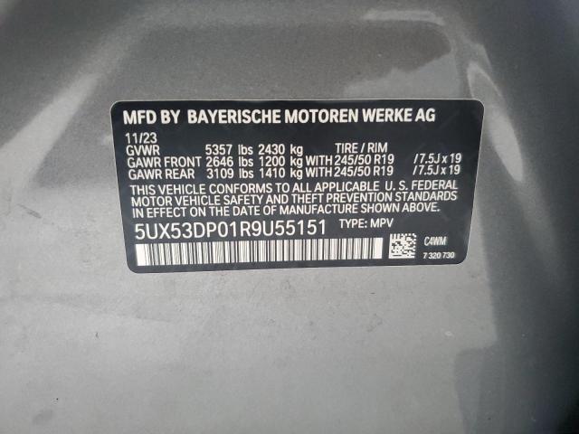 5UX53DP01R9U55151 - 2024 BMW X3 XDRIVE30I GRAY photo 13