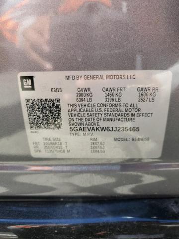 5GAEVAKW6JJ235465 - 2018 BUICK ENCLAVE ESSENCE ნაცრისფერი ფოტო 12