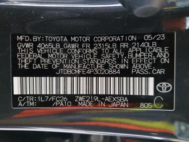 JTDBCMFE4P3020884 - 2023 TOYOTA COROLLA LE GRAY photo 12