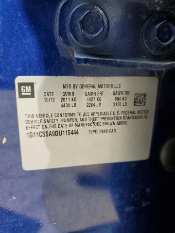 1G11C5SA9DU115444 - 2013 CHEVROLET MALIBU 1LT 蓝色 照片 12