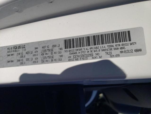 3C6TRVCG5KE522956 - 2019 RAM PROMASTER 2500 HIGH თეთრი ფოტო 12