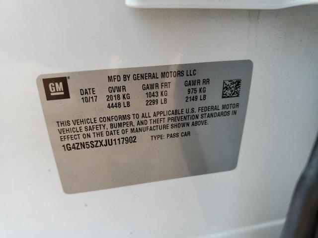 1G4ZN5SZXJU117902 - 2018 BUICK LACROSSE PREFERRED WHITE photo 12