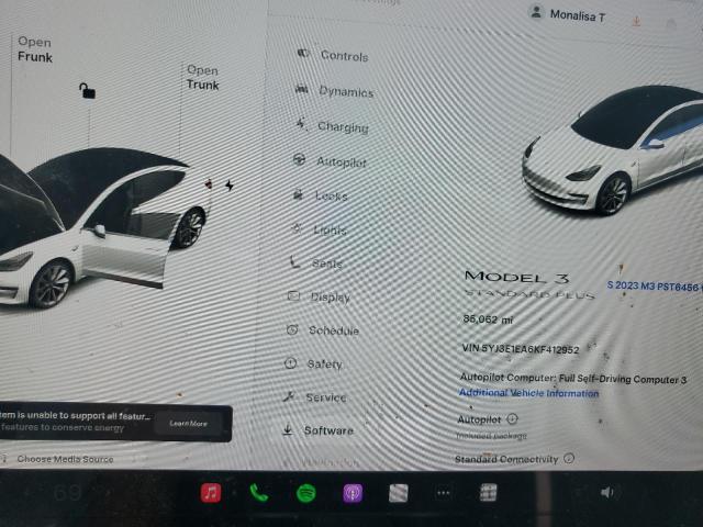 5YJ3E1EA6KF412952 - 2019 TESLA MODEL 3 白色 照片 9