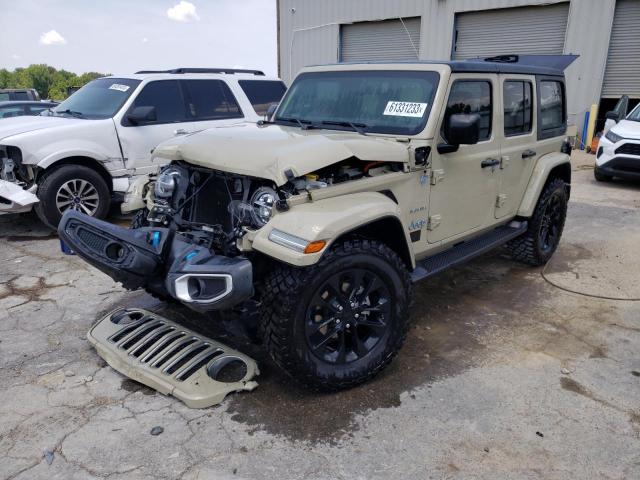 1C4JJXP62NW277175 - 2022 JEEP WRANGLER U SAHARA 4XE BEIGE photo 1