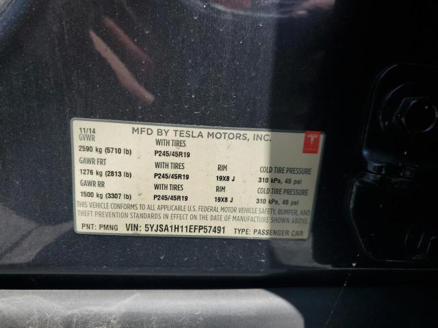5YJSA1H11EFP57491 - 2014 TESLA MODEL S 灰色 照片 12