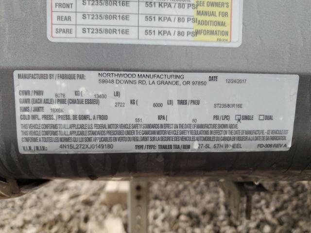4N15L272XJ0149180 - 2018 OTHR TRAILER თეთრი ფოტო 10