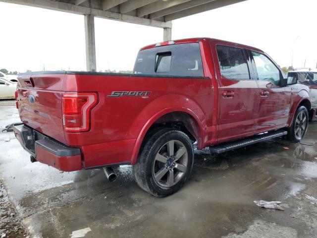 1FTEW1CG9FFD03139 - 2015 FORD F150 SUPERCREW RED photo 3