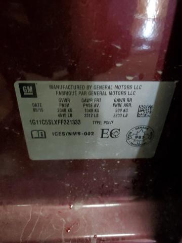 1G11C5SLXFF321333 - 2015 CHEVROLET MALIBU 1LT 勃艮第红 照片 12