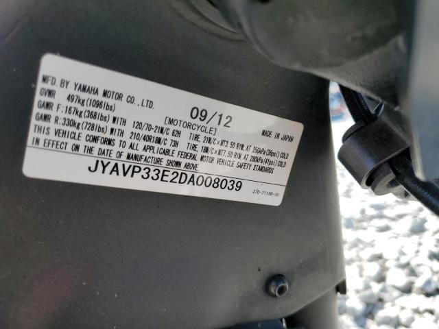 JYAVP33E2DA008039 - 2013 YAMAHA XVS1300 CU BLACK photo 10