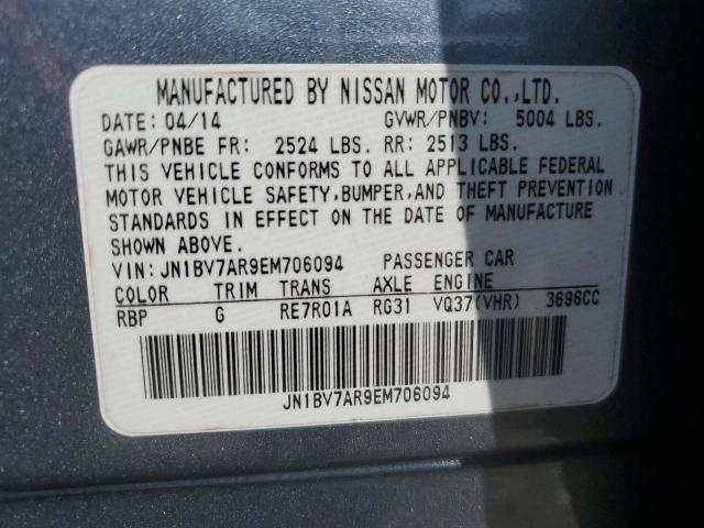 JN1BV7AR9EM706094 - 2014 INFINITI Q50 BASE Күміс фото 12