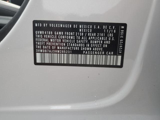 3VWDB7AJ3HM285231 - 2017 VOLKSWAGEN JETTA SE WHITE photo 12
