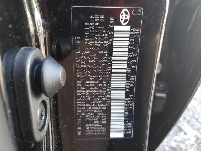 5YFB4MDE2SP290339 - 2025 TOYOTA COROLLA LE შავი ფოტო 12