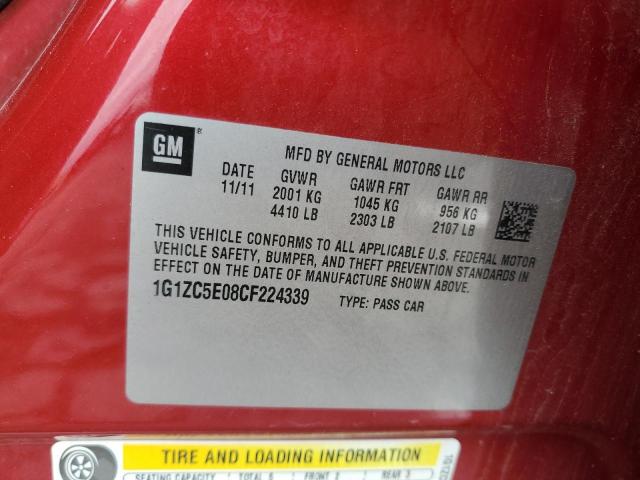 1G1ZC5E08CF224339 - 2012 CHEVROLET MALIBU 1LT RED photo 12