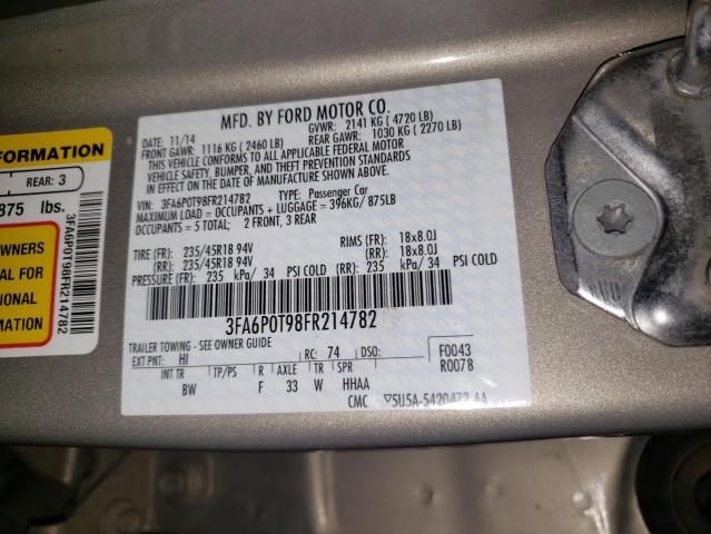 3FA6P0T98FR214782 - 2015 FORD FUSION SE GOLD photo 12