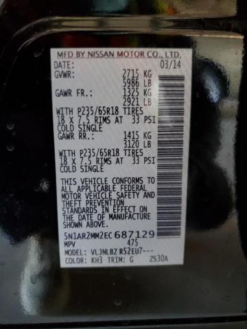 5N1AR2MM2EC687129 - 2014 NISSAN PATHFINDER S 黑色 照片 13