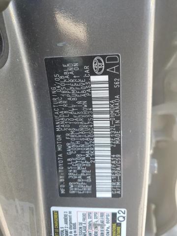 2T1KR32E05C475234 - 2005 TOYOTA COROLLA MA XR SILVER photo 12