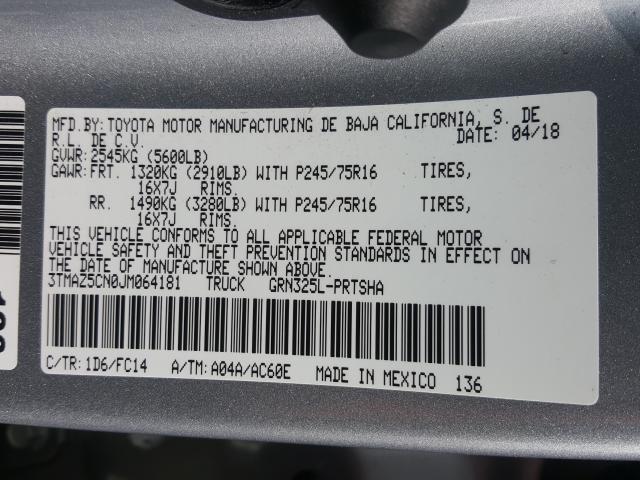 3TMAZ5CN0JM064181 - 2018 TOYOTA TACOMA DOUBLE CAB  照片 10