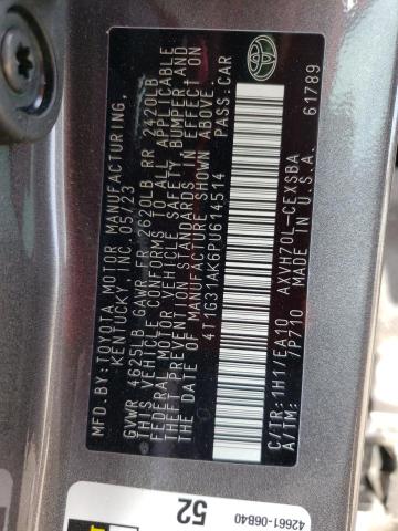4T1G31AK6PU614514 - 2023 TOYOTA CAMRY SE NIGHT SHADE GRAY photo 13