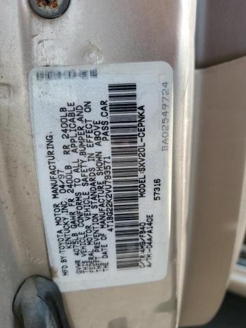 4T1BG22K2VU793571 - 1997 TOYOTA CAMRY CE TAN photo 13