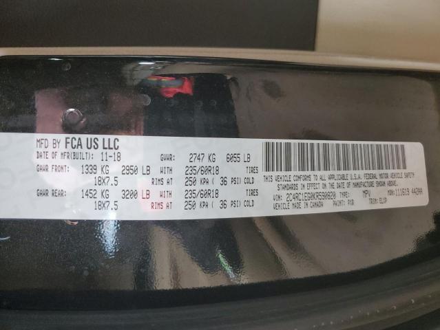 2C4RC1EG0KR590820 - 2019 CHRYSLER PACIFICA TOURING L PLUS BLACK photo 13