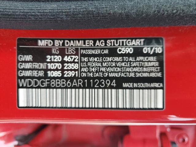 WDDGF8BB6AR112394 - 2010 MERCEDES-BENZ C 300 4MATIC RED photo 12