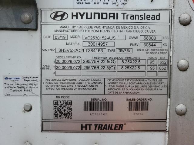 3H3V532C2LT384163 - 2020 HYUNDAI TRAILER WHITE photo 10