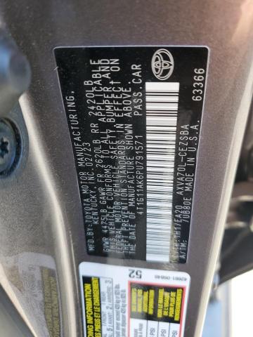 4T1G11AK6PU791571 - 2023 TOYOTA CAMRY SE NIGHT SHADE GRAY photo 13