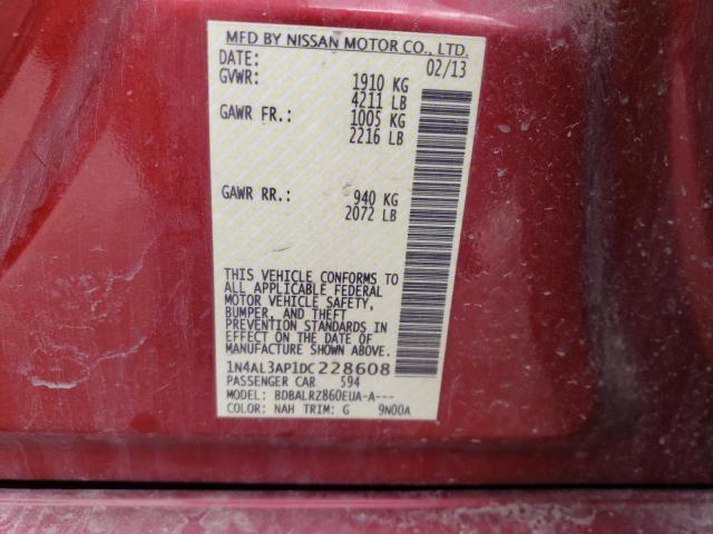 1N4AL3AP1DC228608 - 2013 NISSAN ALTIMA 2.5 RED photo 12