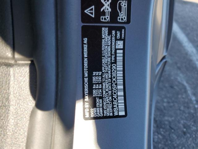 WBABC4C05PCK38290 - 2023 BMW M850XI GRAY photo 12