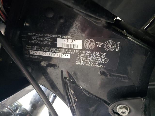 1HD1FC41X7Y671743 - 2007 HARLEY-DAVIDSON FLHTCUI 黑色 照片 9