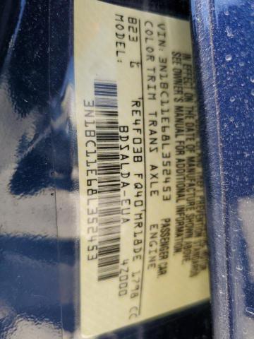 3N1BC11E68L352453 - 2008 NISSAN VERSA S BLUE photo 12