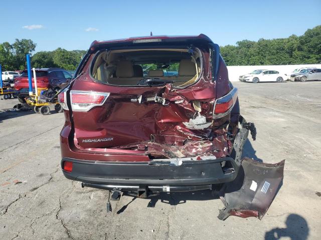 5TDJKRFH5GS340039 - 2016 TOYOTA HIGHLANDER XLE Червоний фото 6