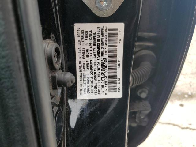 19XFC2F73GE090506 - 2016 HONDA CIVIC EX BLACK photo 12