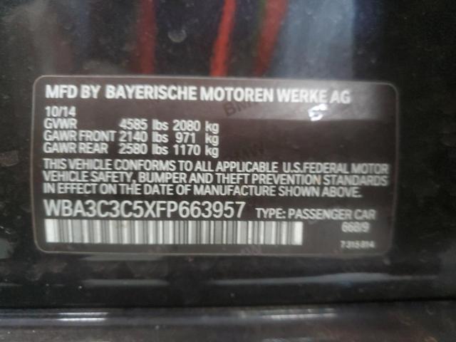 WBA3C3C5XFP663957 - 2015 BMW 320 I XDRIVE BLACK photo 12